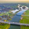 Aerial view of river IJssel, Zwolle, Overijssel Province, the Netherlands. 